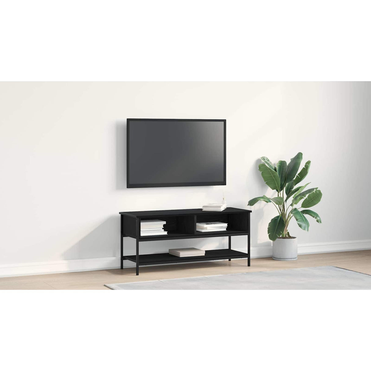 TV Cabinet Set Black Oak 100 x 35 x 45 cm Engineered Wood
