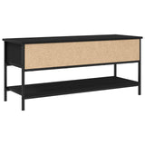 TV Cabinet Set Black Oak 100 x 35 x 45 cm Engineered Wood - Close-Up Angle