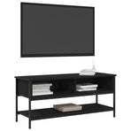 TV Cabinet Set 100 x 35 x 45 cm Black Oak Engineered Wood