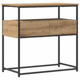 Console Table with Drawer Artisan oak 75 x 40 x 75 cm - Front View