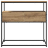 Console Table with Drawer Artisan oak 75 x 40 x 75 cm - Top-Down View