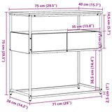 Console Table Artisan Oak 75 x 40 x 75 cm Engineered Wood - Close-Up Angle