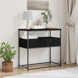 Console Table with Drawer Black oak 75 x 40 x 75 cm
