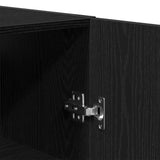 Wall Cabinet Black oak 60 x 31 x 70 cm Engineered Wood - Low Angle