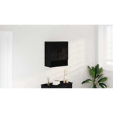 Wall-mounted Cabinet Black Oak 60 x 31 x 70 cm Engineered Wood - Close-Up Angle