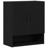 Wall Cabinet Black oak 60 x 31 x 70 cm Engineered Wood - Front View