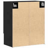 Wall Cabinet Black oak 60 x 31 x 70 cm Engineered Wood - 45-Degree Angle
