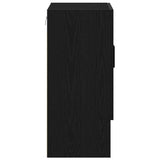 Wall Cabinet Black oak 60 x 31 x 70 cm Engineered Wood - Rear View