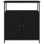 Sideboard Black Oak 70 x 30 x 80 cm Engineered Wood