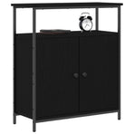 Sideboard Black Oak 70 x 30 x 80 cm Engineered Wood