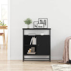 Sideboard Black Oak 69 x 35 x 80 cm Engineered Wood