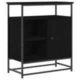 Sideboard Black Oak 69 x 35 x 80 cm Engineered Wood - Front View