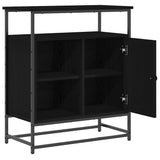 Sideboard Black oak 69 x 35 x 80 cm Engineered wood - 45-Degree Angle