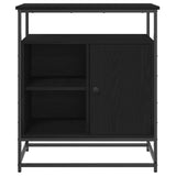 Sideboard Black Oak 69 x 35 x 80 cm Engineered Wood - Rear View