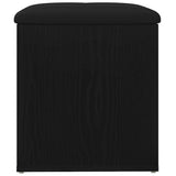 Storage Bench Black Oak 42 x 42 x 45 cm Engineered Wood