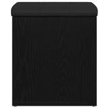 Storage Bench Black oak 42 x 42 x 45 cm Engineered Wood - Close-Up Angle