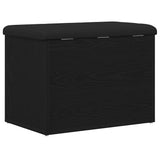 Storage Bench Black oak 62 x 42 x 45 cm Engineered Wood - Low Angle