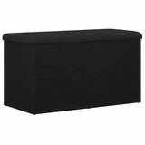 Storage Bench Black Oak 82 x 42 x 45 cm Engineered Wood - Front View