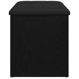Storage Bench Black Oak 82 x 42 x 45 cm Engineered Wood