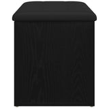 Storage Bench Black Oak 82 x 42 x 45 cm Engineered Wood - Close-Up Angle
