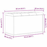 Storage Bench Black Oak 82 x 42 x 45 cm Engineered Wood - Extra Image
