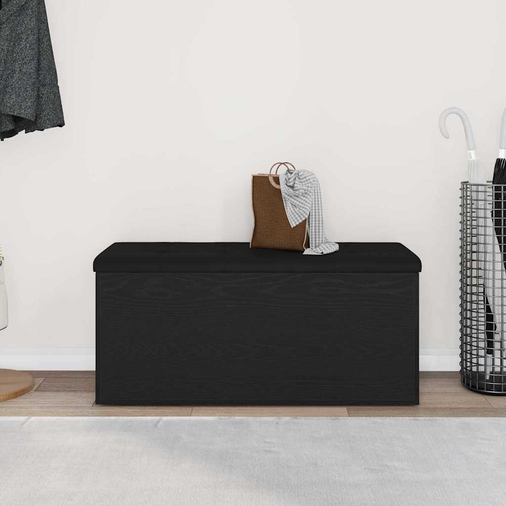 Storage Bench Black oak 102 x 42 x 45 cm Engineered Wood