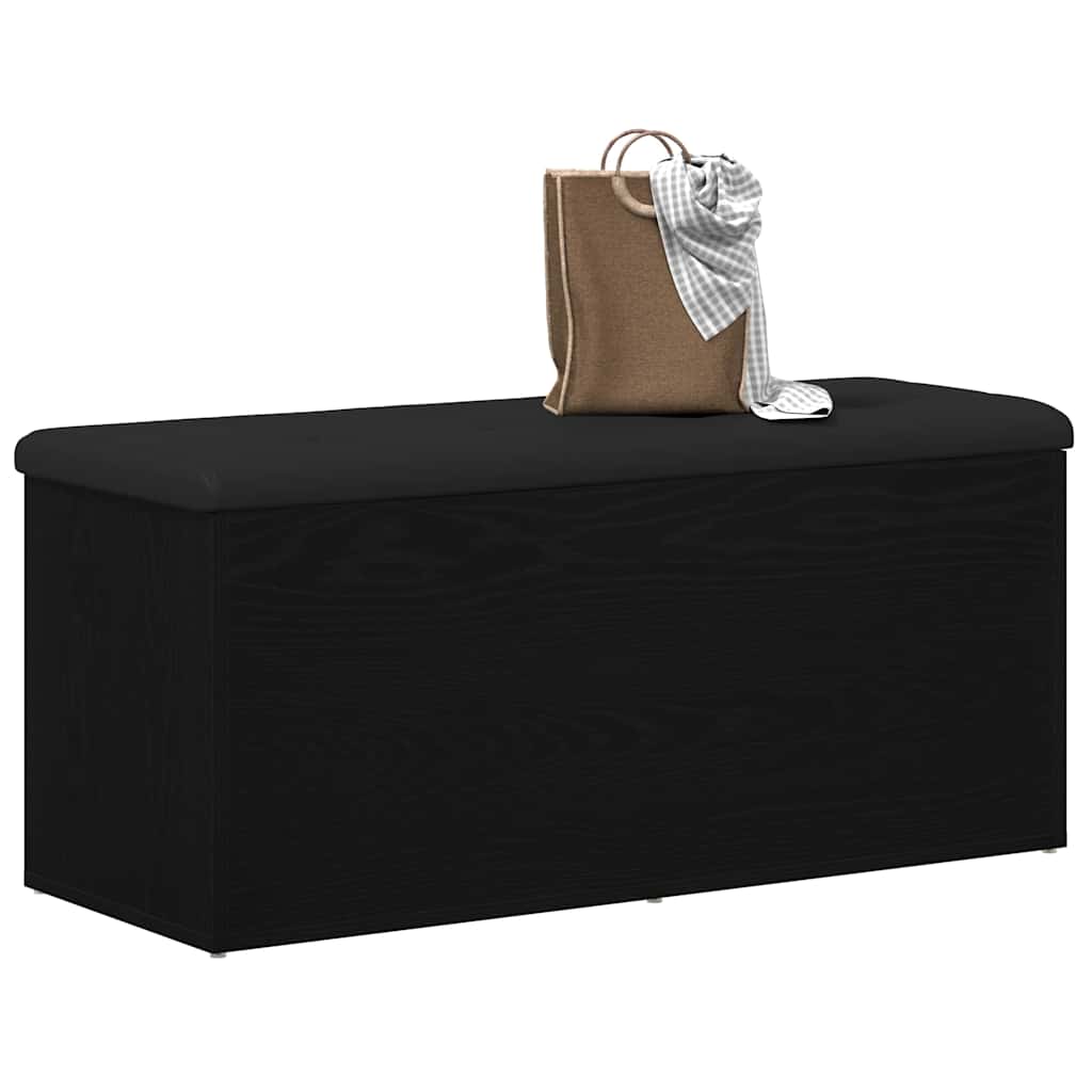 Storage Bench Black oak 102 x 42 x 45 cm Engineered Wood