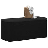 Storage Bench Black oak 102 x 42 x 45 cm Engineered Wood - Side View