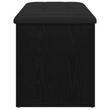 Storage Bench Black oak 102 x 42 x 45 cm Engineered Wood - Close-Up Angle