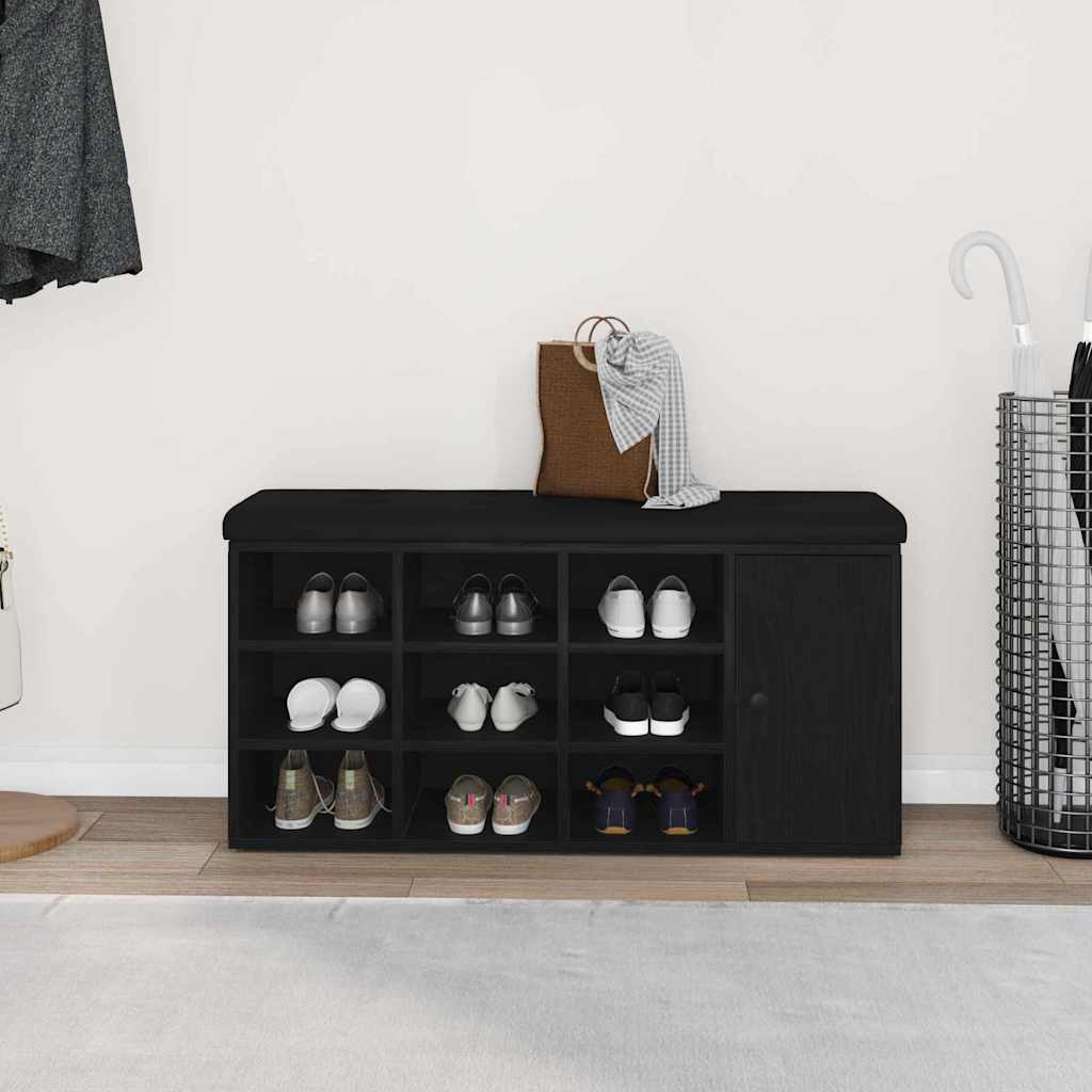 Shoe Bench with Drawer Black 100 x 30 x 48 cm Engineered wood