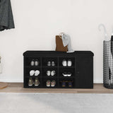 Shoe Bench with Drawer Black 100 x 30 x 48 cm Engineered wood - Top-Down View