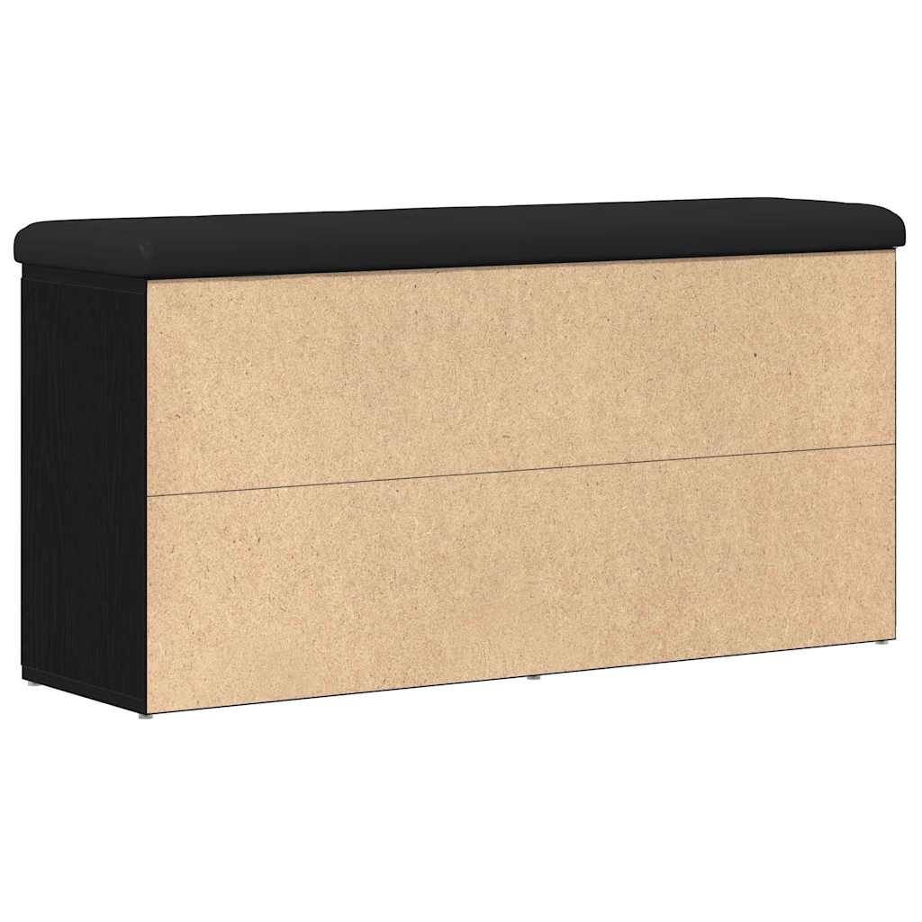 Storage Bench Black Oak 102 x 32 x 50 cm Engineered Wood