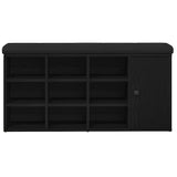 Storage Bench Black Oak 102 x 32 x 50 cm Engineered Wood