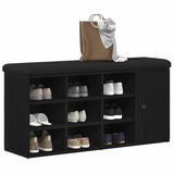 Shoe Bench with Drawer Black 100 x 30 x 48 cm Engineered wood - Side View
