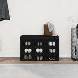 Shoe Bench with Shelf Black 82 x 32 x 50 cm Engineered wood