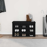 Shoe Bench with Storage Black 80 x 30 x 48 cm Engineered wood - Top-Down View