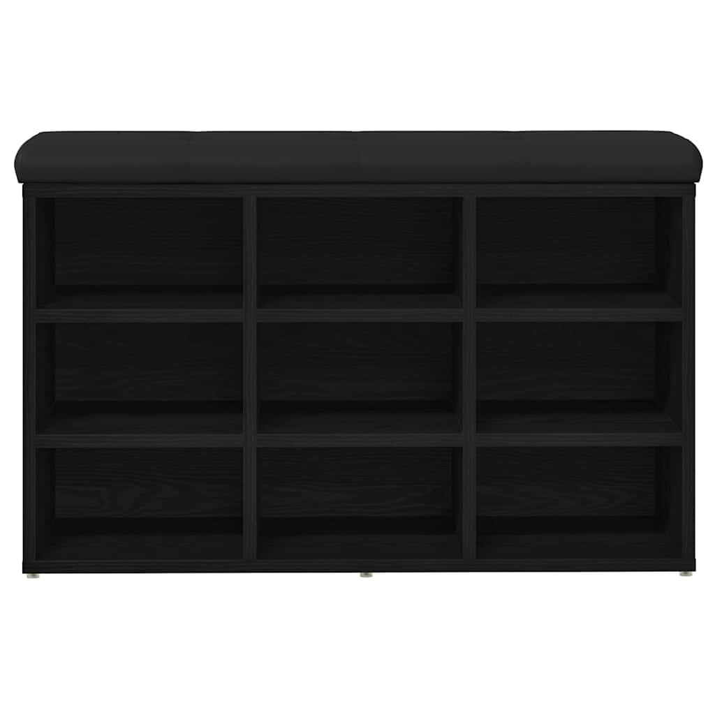 Shoe Bench with Storage Black 80 x 30 x 48 cm Engineered wood