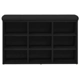 Shoe Bench with Storage Black 80 x 30 x 48 cm Engineered wood - 45-Degree Angle