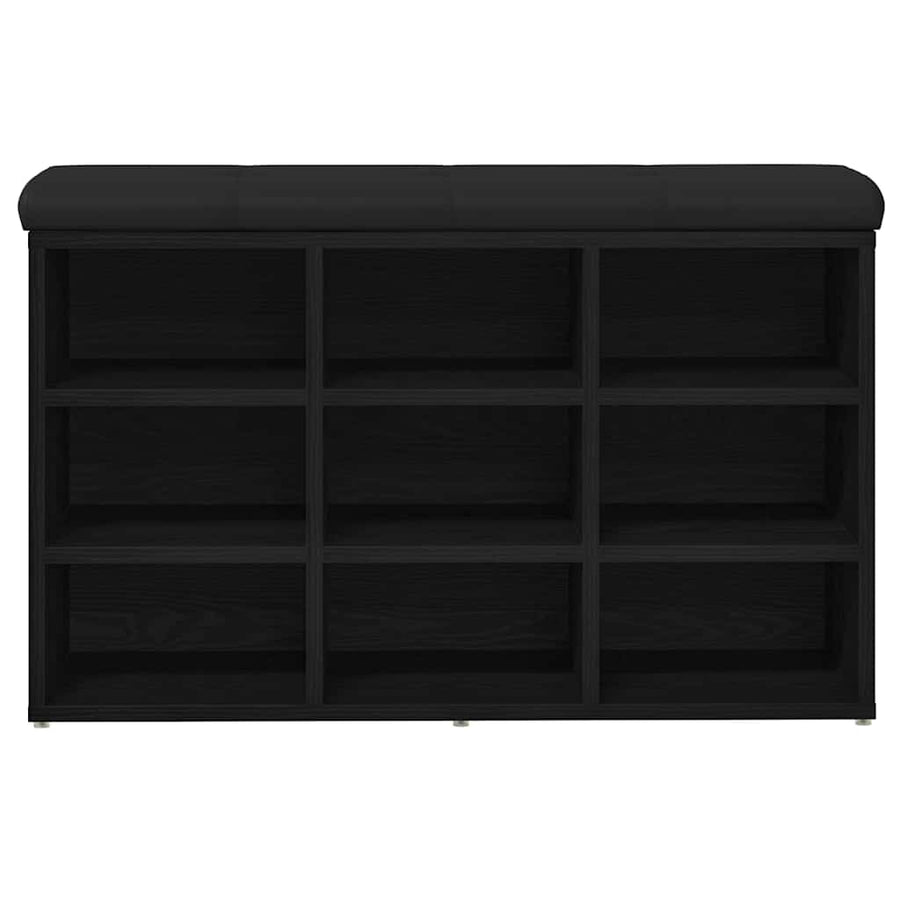 Shoe Bench Black 82 x 32 x 50 cm Engineered Wood