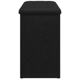 Shoe Bench with Storage Black 80 x 30 x 48 cm Engineered wood - Rear View