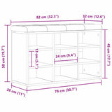 Shoe Bench with Shelf Black 82 x 32 x 50 cm Engineered wood