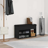 Shoe Bench with Storage Black 80 x 30 x 45 cm Engineered wood