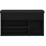 Shoe Bench with Storage Black 80 x 30 x 45 cm Engineered wood - Rear View