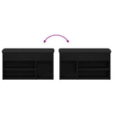 Shoe Bench with Storage Black 80 x 30 x 45 cm Engineered wood - Extra Image