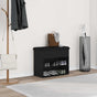Storage Bench Black Oak 62 x 32 x 50 cm Engineered Wood