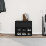Shoe Bench with Storage Black 60 x 30 x 48 cm Engineered wood - Top-Down View