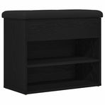 Storage Bench Black Oak 62 x 32 x 50 cm Engineered Wood