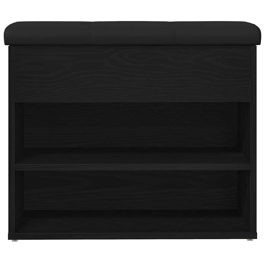 Shoe Bench with Storage Black 60 x 30 x 48 cm Engineered wood