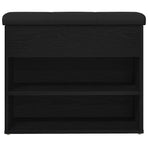 Storage Bench Black Oak 62 x 32 x 50 cm Engineered Wood
