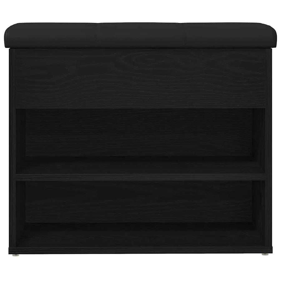 Storage Bench Black Oak 62 x 32 x 50 cm Engineered Wood